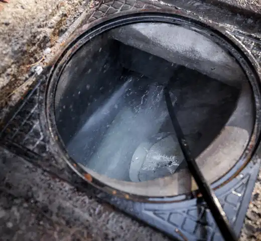 Desatasco de arqueta con agua a presión